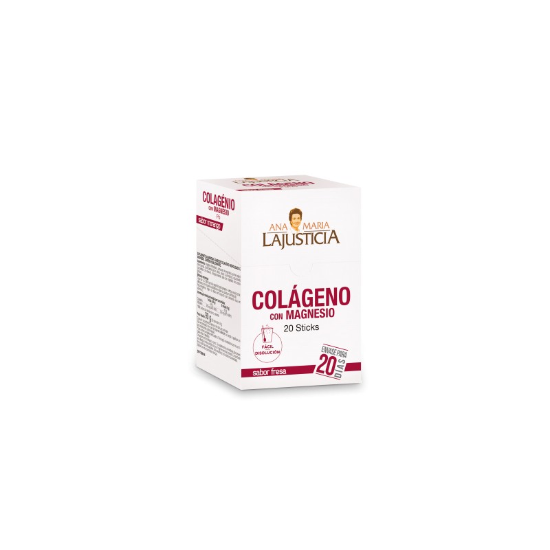 COLAGENO + MAGNESIO 20 STICKS SABOR FRESA - Imagen 1