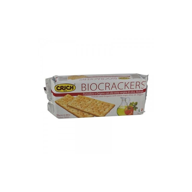 BIO CRACKERS TOMATE Y OREGANO ECO 250 GR CRICH - Imagen 1