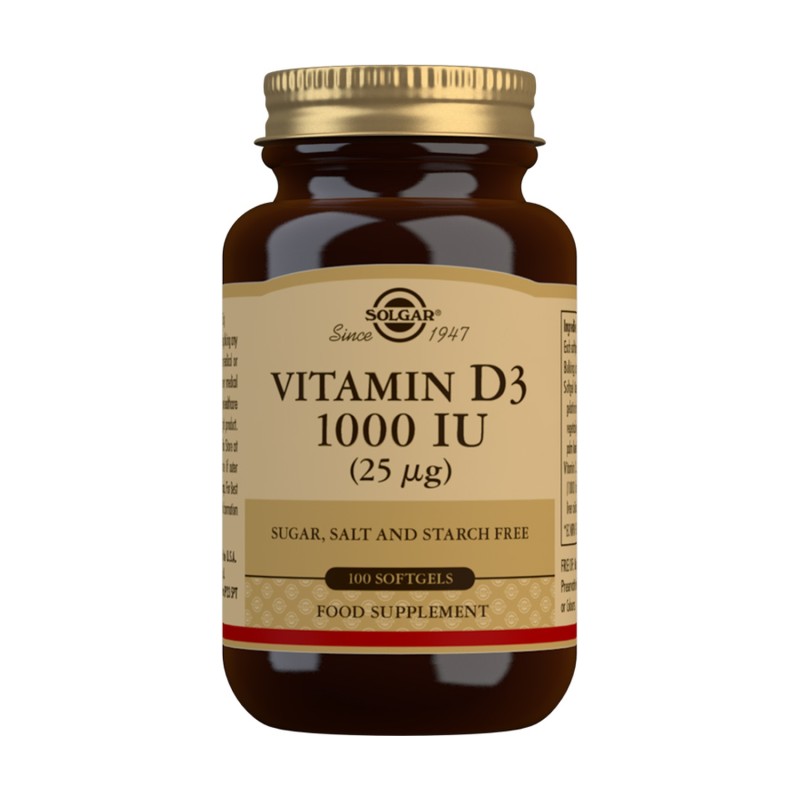 VITAMINA  D3 1000UI 25 MCG 100 CAP BLANDAS - Imagen 1